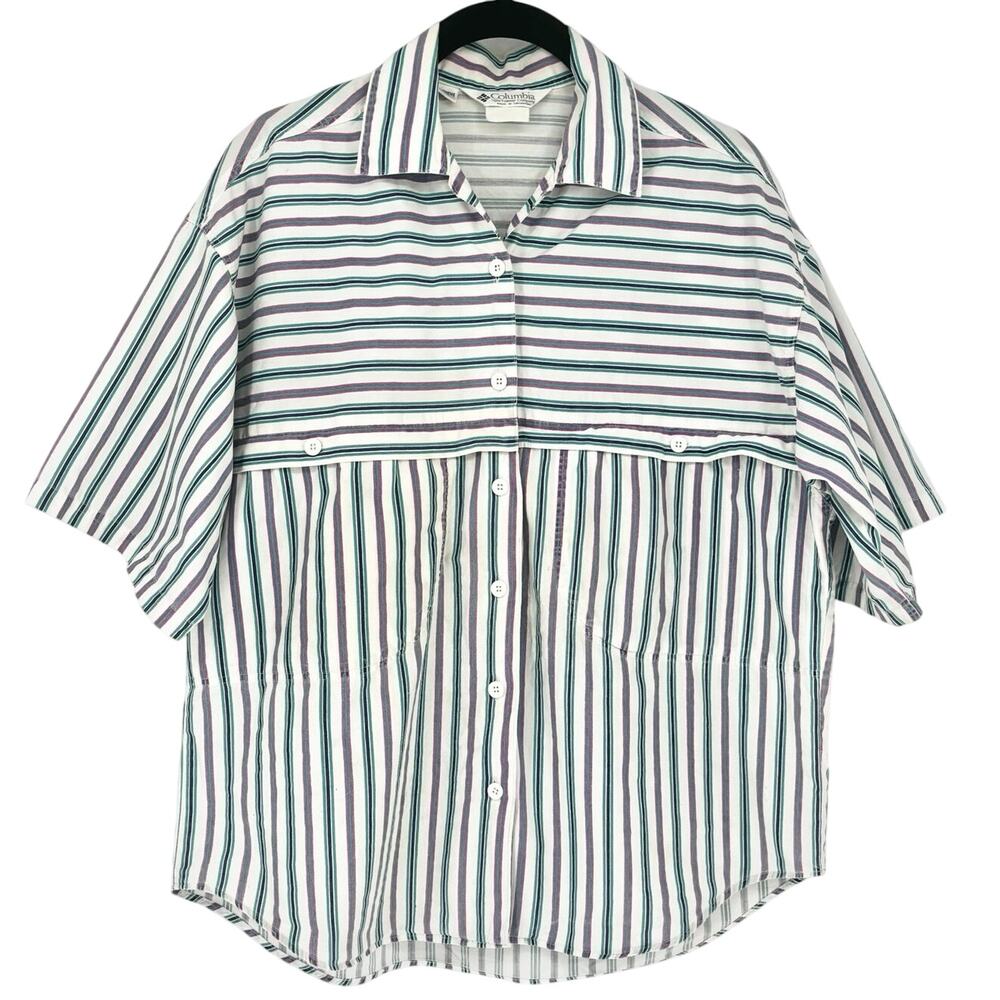 Columbia Vintage Women's Oversized Striped Shirt Size M